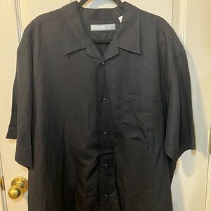 Men's Black Linen Blend Resort style Shirt Size 2X Great Condition